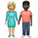 Whatsapp design of the woman and man holding hands: medium-light skin tone dark skin tone emoji verson:2.23.2.72