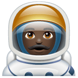 Whatsapp design of the man astronaut: dark skin tone emoji verson:2.23.2.72