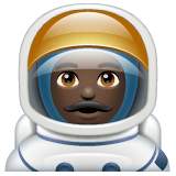 Whatsapp design of the man astronaut: dark skin tone emoji verson:2.23.2.72