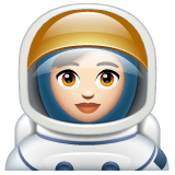 Whatsapp design of the woman astronaut: light skin tone emoji verson:2.23.2.72