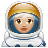 Whatsapp design of the woman astronaut: medium-light skin tone emoji verson:2.23.2.72