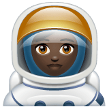Whatsapp design of the woman astronaut: dark skin tone emoji verson:2.23.2.72