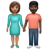 Whatsapp design of the woman and man holding hands: medium skin tone dark skin tone emoji verson:2.23.2.72
