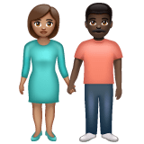 Whatsapp design of the woman and man holding hands: medium skin tone dark skin tone emoji verson:2.23.2.72