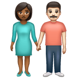 Whatsapp design of the woman and man holding hands: medium-dark skin tone light skin tone emoji verson:2.23.2.72