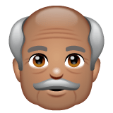 Whatsapp design of the old man: medium skin tone emoji verson:2.23.2.72