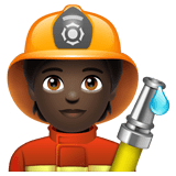 Whatsapp design of the firefighter: dark skin tone emoji verson:2.23.2.72