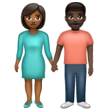 Whatsapp design of the woman and man holding hands: medium-dark skin tone dark skin tone emoji verson:2.23.2.72