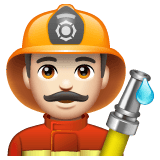 Whatsapp design of the man firefighter: light skin tone emoji verson:2.23.2.72