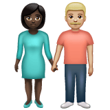 Whatsapp design of the woman and man holding hands: dark skin tone medium-light skin tone emoji verson:2.23.2.72
