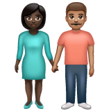 Whatsapp design of the woman and man holding hands: dark skin tone medium skin tone emoji verson:2.23.2.72