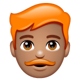 Whatsapp design of the man: medium skin tone red hair emoji verson:2.23.2.72