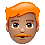 Whatsapp design of the man: medium skin tone red hair emoji verson:2.23.2.72