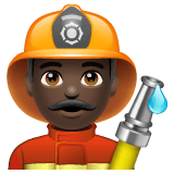 Whatsapp design of the man firefighter: dark skin tone emoji verson:2.23.2.72
