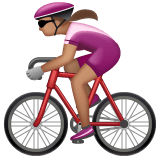 Whatsapp design of the woman biking: medium skin tone emoji verson:2.23.2.72