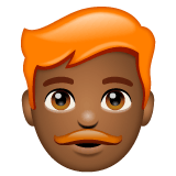 Whatsapp design of the man: medium-dark skin tone red hair emoji verson:2.23.2.72