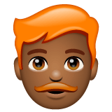 Whatsapp design of the man: medium-dark skin tone red hair emoji verson:2.23.2.72
