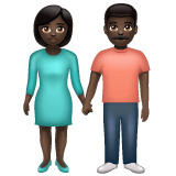 Whatsapp design of the woman and man holding hands: dark skin tone emoji verson:2.23.2.72