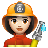 Whatsapp design of the woman firefighter: light skin tone emoji verson:2.23.2.72