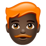 Whatsapp design of the man: dark skin tone red hair emoji verson:2.23.2.72