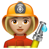 Whatsapp design of the woman firefighter: medium-light skin tone emoji verson:2.23.2.72