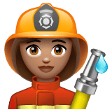 Whatsapp design of the woman firefighter: medium skin tone emoji verson:2.23.2.72