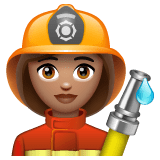 Whatsapp design of the woman firefighter: medium skin tone emoji verson:2.23.2.72