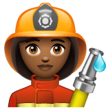 Whatsapp design of the woman firefighter: medium-dark skin tone emoji verson:2.23.2.72