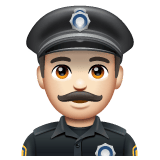 Whatsapp design of the police officer: light skin tone emoji verson:2.23.2.72