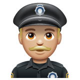 Whatsapp design of the police officer: medium-light skin tone emoji verson:2.23.2.72