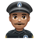 Whatsapp design of the police officer: medium skin tone emoji verson:2.23.2.72