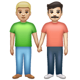 Whatsapp design of the men holding hands: medium-light skin tone light skin tone emoji verson:2.23.2.72