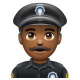 Whatsapp design of the police officer: medium-dark skin tone emoji verson:2.23.2.72