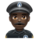 Whatsapp design of the police officer: dark skin tone emoji verson:2.23.2.72