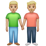 Whatsapp design of the men holding hands: medium-light skin tone emoji verson:2.23.2.72