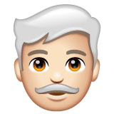 Whatsapp design of the man: light skin tone white hair emoji verson:2.23.2.72