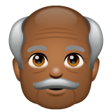 Whatsapp design of the old man: medium-dark skin tone emoji verson:2.23.2.72