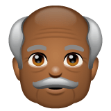 Whatsapp design of the old man: medium-dark skin tone emoji verson:2.23.2.72