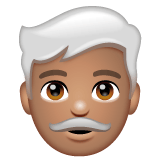 Whatsapp design of the man: medium skin tone white hair emoji verson:2.23.2.72