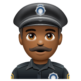 Whatsapp design of the man police officer: medium-dark skin tone emoji verson:2.23.2.72
