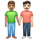 Whatsapp design of the men holding hands: medium skin tone light skin tone emoji verson:2.23.2.72