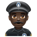 Whatsapp design of the man police officer: dark skin tone emoji verson:2.23.2.72