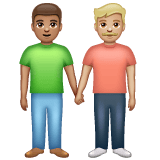 Whatsapp design of the men holding hands: medium skin tone medium-light skin tone emoji verson:2.23.2.72