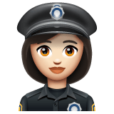 Whatsapp design of the woman police officer: light skin tone emoji verson:2.23.2.72