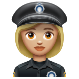 Whatsapp design of the woman police officer: medium-light skin tone emoji verson:2.23.2.72