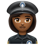 Whatsapp design of the woman police officer: medium-dark skin tone emoji verson:2.23.2.72