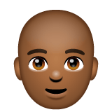 Whatsapp design of the man: medium-dark skin tone bald emoji verson:2.23.2.72