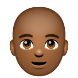 Whatsapp design of the man: medium-dark skin tone bald emoji verson:2.23.2.72