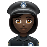Whatsapp design of the woman police officer: dark skin tone emoji verson:2.23.2.72