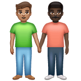 Whatsapp design of the men holding hands: medium skin tone dark skin tone emoji verson:2.23.2.72